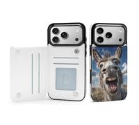 Funny Donkey Printed Flip Phone Cases Compatible with iPhone 17