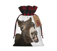 Funny Donkey Printed Gift Bag, Perfect Color Blocking Burlap Gift Bag