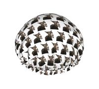 Funny Donkey Printed Reusable Shower Hats, Double Layer Headgear For Spa And Salon, Large Hair Wrap