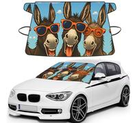 Funny Donkey Printed Windproof Windshield Cover, Elastic Strap Ice Protector, All Season Automotive Accessory