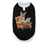 Funny Donkey Reading Newspaper Breathable Dog Shirts Clothes Printed Sleeveless Vest Soft Summer Tank Top for Small Medium Large Pet