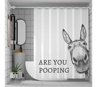 Funny Donkey Shower Curtain - Waterproof Fabric Shower Curtain Set for Bathroom Decor - are You Pooping Shower Curtain