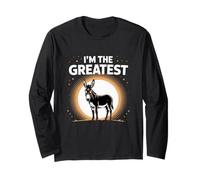 Funny Donkey Sign I'm The Greatest Silhouette Proud Donkey Long Sleeve T-Shirt