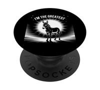 Funny Donkey Sign I'm The Greatest Silhouette Proud Donkey PopSockets Adhesive PopGrip