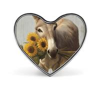 Funny Donkey Sunflower Nice Ass Novelty Metal Badge 1″ Heart Form Brooch Pin Clothes Hat Bag Accessories Tie Decor