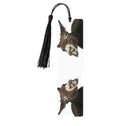 Funny Donkey Tassel Bookmarks Set for Women, 5 Pc Wooden Book Study Supplies Accessories for Reading