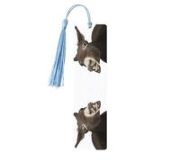 Funny Donkey Tassel Bookmarks Set for Women, 5 Pc Wooden Book Study Supplies Accessories for Reading