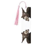 Funny Donkey Tassel Bookmarks Set for Women, 5 Pc Wooden Book Study Supplies Accessories for Reading