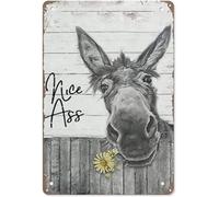 Funny Donkey Tin Sign Decor Donkey lovers Farmhouse Decor Vintage Donkey Signs Wall Art Poster Retro Metal Poster Bar Home Bathroom Wall Decoration Sign 6x8 Inch