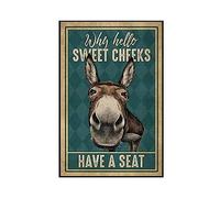 Funny Donkey Why Hello Sweet Cheeks Have A Seat Quote Canvas Painting Canvas Poster Wall Art Decor Print Picture Paintings for Living Room Bedroom Decoration Unframe-style 08x12inch(20x30cm)
