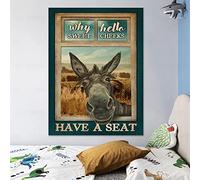 Funny Donkey Why Hello Sweet Cheeks Poster Vintage Canvas Prints Painting Animal Wall Art Picture for Modern Home Decor15.7”x 21.6”(40x55cm) No frame