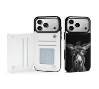 Funny Donkey with Glasses Printed Flip Phone Cases Compatible with iPhone 17