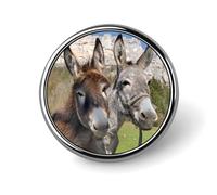 Funny Donkeys Badge,Comfort Light in Weight Round Emblem Cute Funny Decor Brooch Smooth Does Not Fade Badges for Hats Jackets Coat Shirt