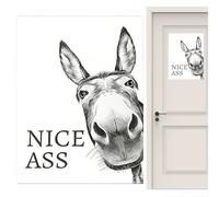 Funny Donkeys Bathroom Wall Art Decor, Waterproof Playful Donkeys Canvas Wall Art, Framed Nice Ass Bathroom Print for Restroom Living Room Hallway Apartment Office Gallery