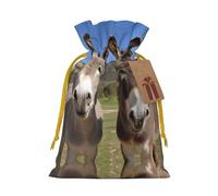 Funny Donkeys Christmas Drawstring Sack Gift Bag, Lightweight And Cute In Design