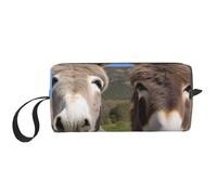 Funny Donkeys Printed Travel Makeup Bag Portable Cosmetic Bag Makeup Case Toiletry Handbag Organiser for Women