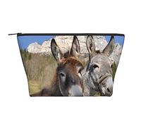 Funny Donkeys Travel Makeup Bag - Trapezoidal Portable Cosmetic Organizer Bag - Durable, Spacious, and Versatile