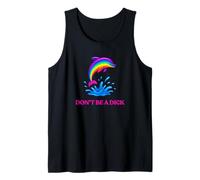 Funny Don't Be A Dick Colorful 90s Dolphin Tank Top