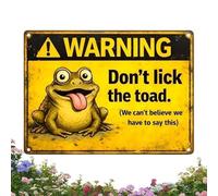 Funny Don't Lick The Toad Metal Garden Sign Warning Decoration Outdoor | Playful Decoration for Backyard, Garage, Yard, Patio