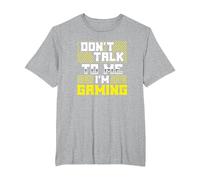 Funny Don't Talk to Me I'm Gaming T-Shirt, Men's Big and Tall, Heather Grey, 6X Tall