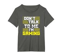 Funny Don't Talk to Me I'm Gaming T-Shirt, Women's Plus, Asphalt Grey, 2X