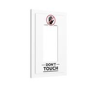 Funny“Don't Touch”Light Switch Cover Plate, 1-Gang Decorator Rocker Wall Plate with Warning Hand Icon, Decorative Switch Plate Cover with Matching Screws, Modern Edge, 5.0 x 3.0 in