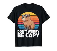 Funny Don't Worry Be Capy Capybara Men Boys Kids Youth Women Value Graphic T-Shirt, Men, Black, S