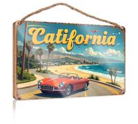 Funny Door Frame Sign California Dreaming: A Vintage Road Trip Adventure Wooded Sign Signs For Home Decor Apartment Decor(23X35CM)