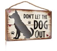 Funny Door Frame Sign Keep Your Dog Inside Wooden Sign Bosses Day Decorations Gifts For The Office(20X30CM)