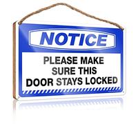 Funny Door Hanging Signs Notice Please Make Sure This Door Stays Locked Wooden Sign Friend Signs For Home Decor Camper Decorations For(23X35CM)