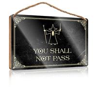 Funny Door Hanging Signs You Shall Not Pass Wooden Sign Hanging Plaque Wooden Back Yard Decorations(15X28CM)