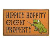 Funny Door Mat for Front Door, Frog Coir Doormat for Outside Entrance Hippity Hoppity Get of My Property Welcome mats 30x17 inch with Anti-Slip Rubber Backing,Perfect Home Decor for Porch