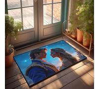 Funny Door Mats For Outside Entry A Couple In Elegant Attire Gazes Into Each Other'S Eyes Under A Starry Sky Doormat Cool Rugs Home Sweet Home Door Mat(40X60CM)