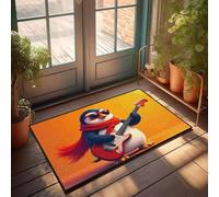 Funny Door Mats For Outside Entry A Penguin Playing A Red Guitar Doormat Cool Rugs Home Sweet Home Door Mat(50X80CM)