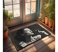 Funny Door Mats For Outside Entry Woman Smoking Cigar With Cigarette Pack Doormat Cool Rugs Home Sweet Home Door Mat(65X90CM)