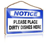 Funny Door Signs For Office Notice Please Place Dirty Dishes Here Wooden Sign Indie Room Decor Fun Stuff (Size : 20X30CM)