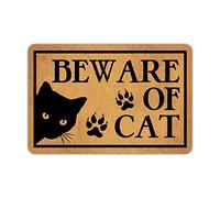 Funny Doormat Beware of Cat Non-Slip Outdoor/Indoor Rubber Door Mats for Front Door/Garden/Kitchen/Bedroom 23.6" x 15.7"…