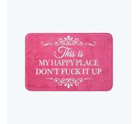 Funny Doormat, This is My Happy Place Don't Mess It Up Quote, Fast Drying Diatomaceous Earth Entry Rug, Decorative Floor Mat for Entryway Bathroom Porch Kitchen Home Decor