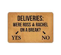 Funny Doormat were Ross and Rachel On A Break Non-Slip Outdoor/Indoor Rubber Door Mats for Front Door/Garden/Kitchen/Bedroom 23.6" x 15.7"