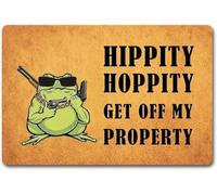 Funny Doormats Get Off My Property Welcome Mat for Entrance Way Rubber Back for Front Door Indoor Cute Rugs_18 x 30 Inches