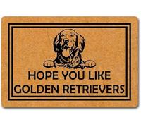 Funny Doormats Hope You Like Golden Retrievers Indoor Floor Welcome Mat for Entrance Way Rubber Back for Front Door Indoor Cute Rugs_20 x 32 Inches