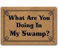 Funny Doormats What are You Doing in My Swamp Indoor Floor Welcome Mat for Entrance Way Rubber Back for Front Door Indoor Cute Rugs_20 x 32 Inches