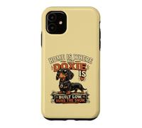 Funny Doxie Dog Built Low Runs the Show Dachshund Tee Case for iPhone 11