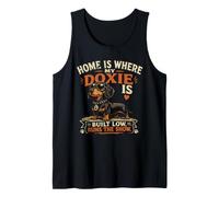 Funny Doxie Dog Built Low Runs the Show Dachshund Tee Tank Top