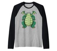 Funny Dragon Costume Lazy Last Minute Halloween Cosplay Raglan Baseball Tee