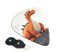 Funny dragon Guitar Picks 6 Pack with Leather Guitar Pick Holder Keychain, Plectrum Key Fob Cases Bag, Abstract Art Plectrum for Acoustic Electric Guitar, Ukulele 0.46mm