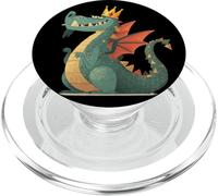 Funny Dragon Look with Crown for Royal Dragons Lovers PopSockets PopGrip for MagSafe