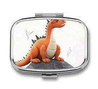 Funny Dragon Pill Box for Pocket Square Pill Box 2 Compartment Decorative Portable Travel Pill Holder Tablet Vitamin Organizer Mini Pill Case