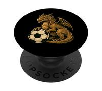 Funny Dragon With A Soccer Ball PopSockets Adhesive PopGrip