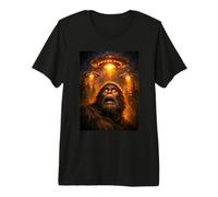 Funny Dramatic Bigfoot Selfie UFO Sighting Alien Invasion Premium T-Shirt